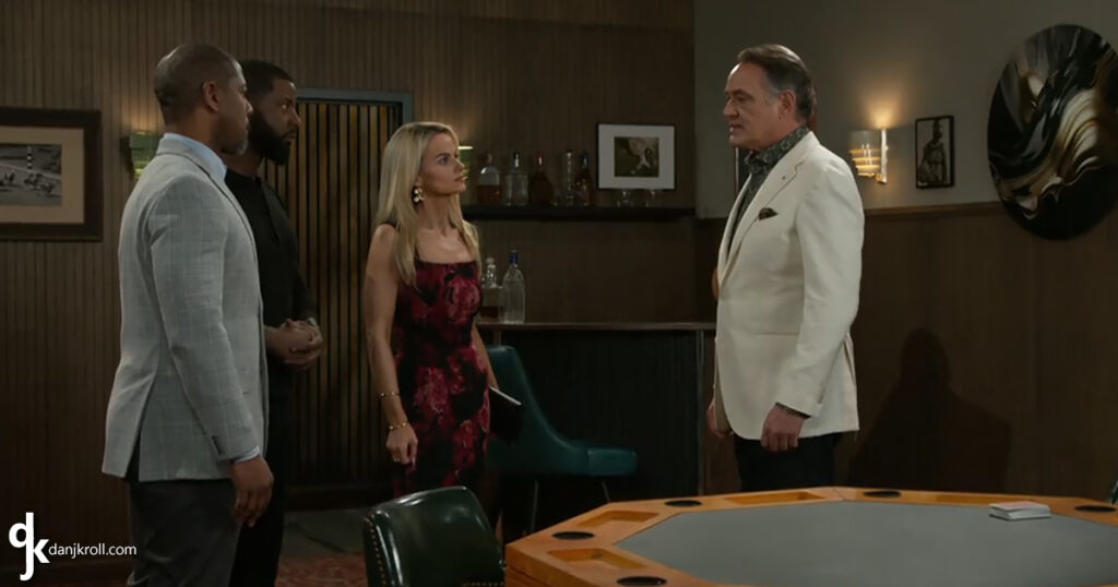 Vanessa (Lauren Buglioli) stands up to Joey Armstrong (Jon Lindstrom)