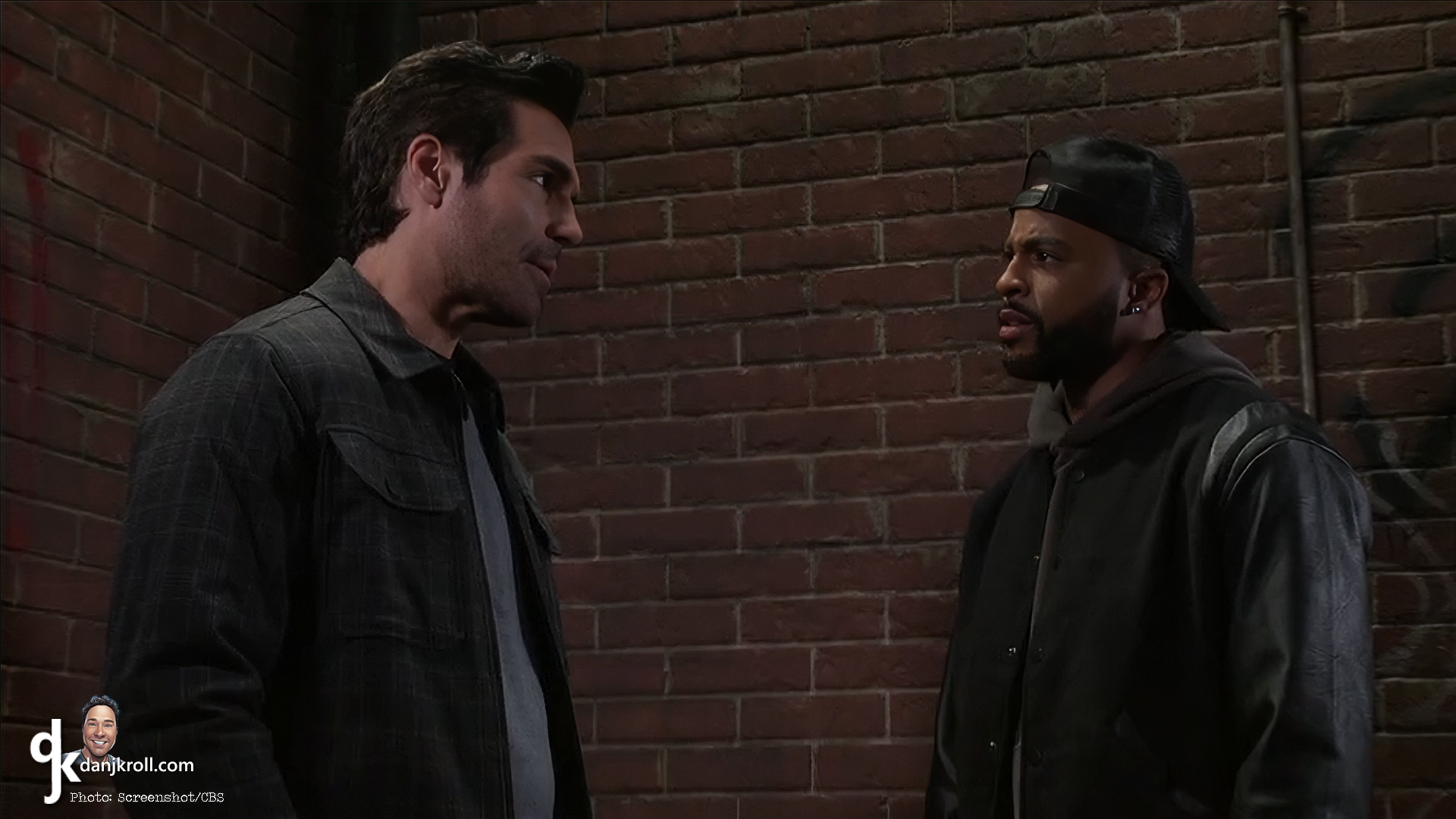 Jacob (Jibre Hordges) tries his best to convince Grayson (Jordi Vilasuso) that he's really a blood smuggler. | Beyond the Gates