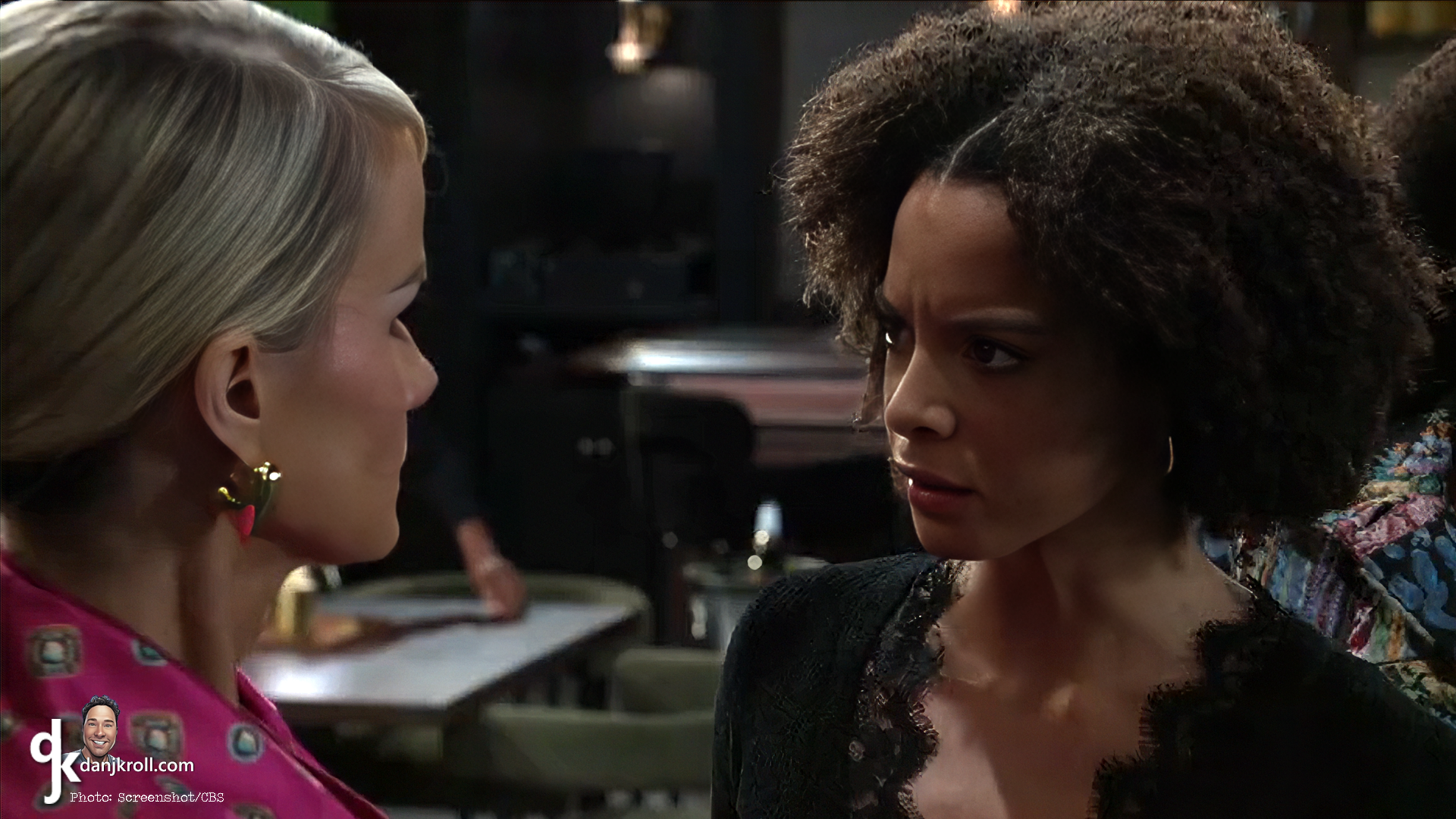 Deanna McBride (Angela Fairley) has some pointed questions for her mother Vanessa (Lauren Buglioli) | Beyond the Gates