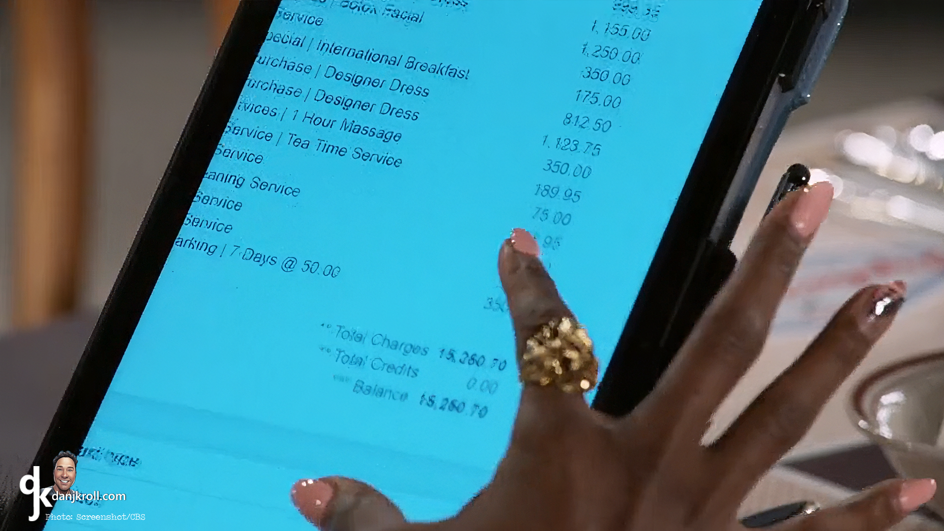 Lynette is living large at the hotel on Bill and Hayley's dime.